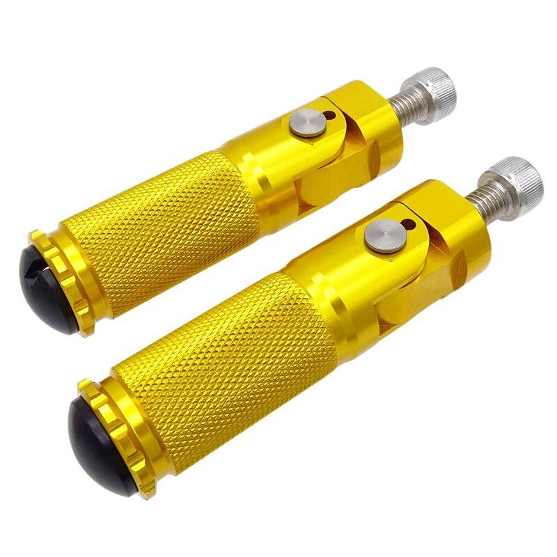 

1 пара универсальных складных подножек для мотоцикла с ЧПУ из алюминия, задние подножки, 4 цвета, подходят для Honda жёлтый