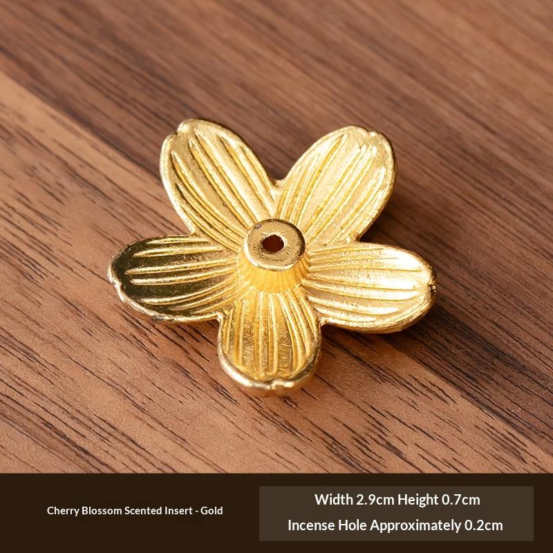 

Small Sakura Incense Stick Holder Alloy Craft Handmade Sakura Incense Insertion Cute Cherry Flower Incense Tray Desktop