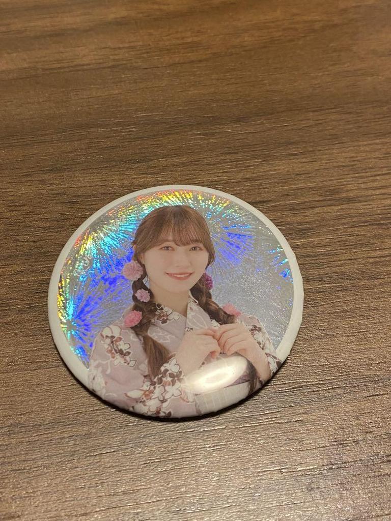 [USED] Sakurazaka46 Rena Moriya Can Badge 2025 Yukata Costume Rare Sparkly