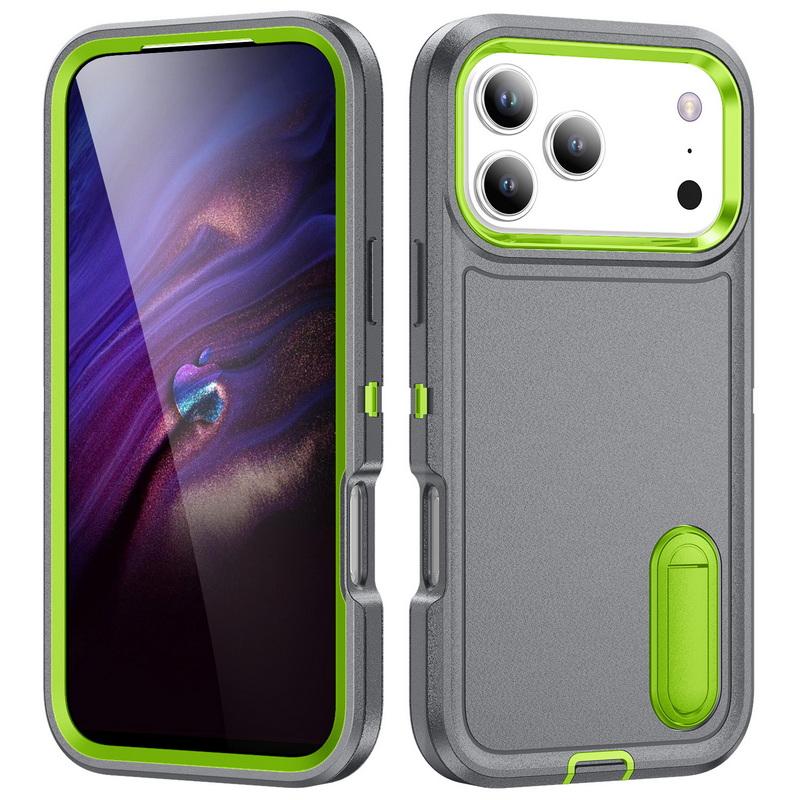 For iPhone 17 Pro Max Case Rugged Bumper Hybrid 3in1 Candy Color Shockproof Phone Stand Cover For iPhone 16 15 14 13 Pro Max 17e 16e