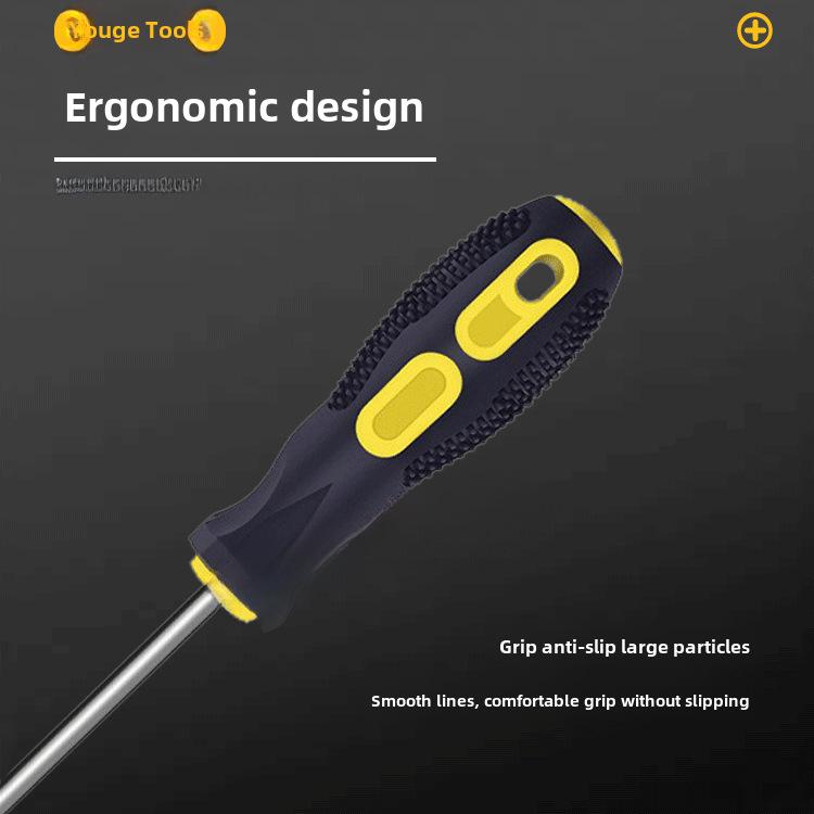 "Rubber-Coated Magnetic Screwdrivers: Manual Cross, Flat-Head, and Plum Head for Household Use"