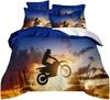 Single Duvet Cover Set for Kids Boys Teen Motorcycle 3D Off-road Printed Bedding Set Duvet Cover, Luxurious Bedroom Decoration
