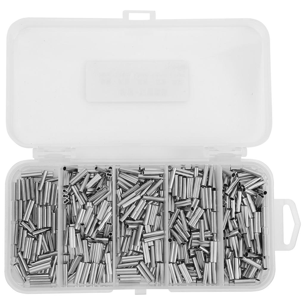 500PCS Single Double Barrel Crimping Sleeve Fishing Line Wire Er Copper Tube Connector