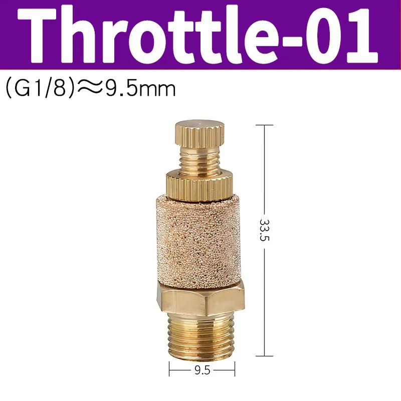 10PCS/50PCS/200PCS Pneumatic Brass Exhaust Muffler BSL M5 1/8 1/4 3/8 1/2 BSP Male Thread For Air Noise Adjustable Long Short