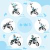 6-in-1 Children's Tricycle, Push Bar, Canopy, Harness, Storage Basket, 1-5 Years, Green