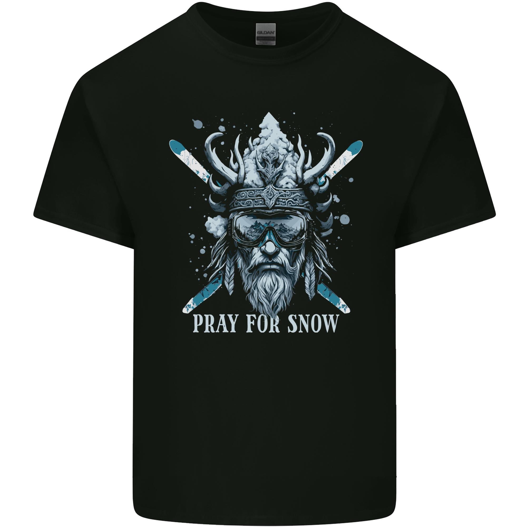 Pray For Snow Skiing Viking Ski Unisexs Light Cotton TShirt S