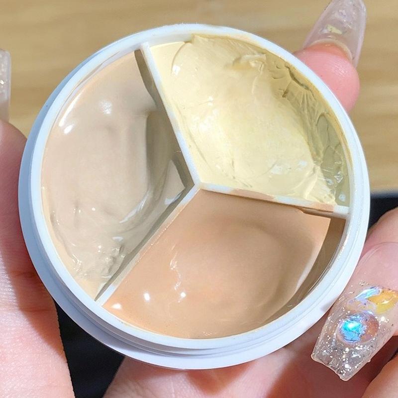 Tondo Tenuta Trucco Tre Colori Correttore Macchie Acne Stampa Riparazione Fondotinta Occhiaie Non Facile A Incollare Polvere Ingrosso