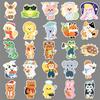 50 Cute Animal Stickers: Hand-Painted, Waterproof Cartoon Decorations for Phone and Thermos