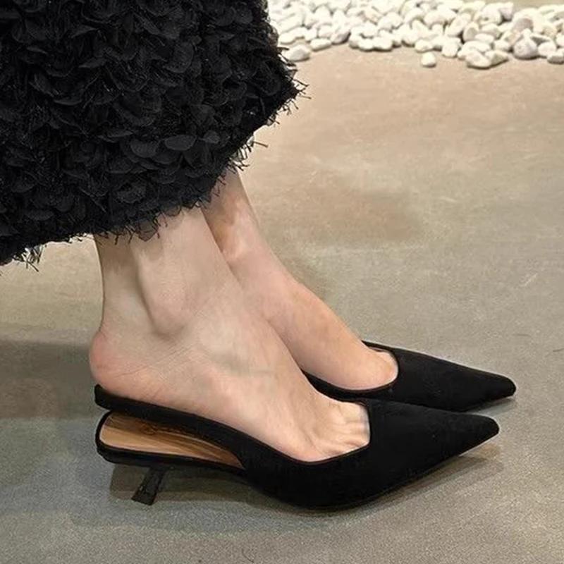 Fashion Women Pointed Toe Heeled Sandals High Heels Shoes Elegant Summer 2025 New Slippers Party Shoes Woman Dress Pumps Mujer Zapatos