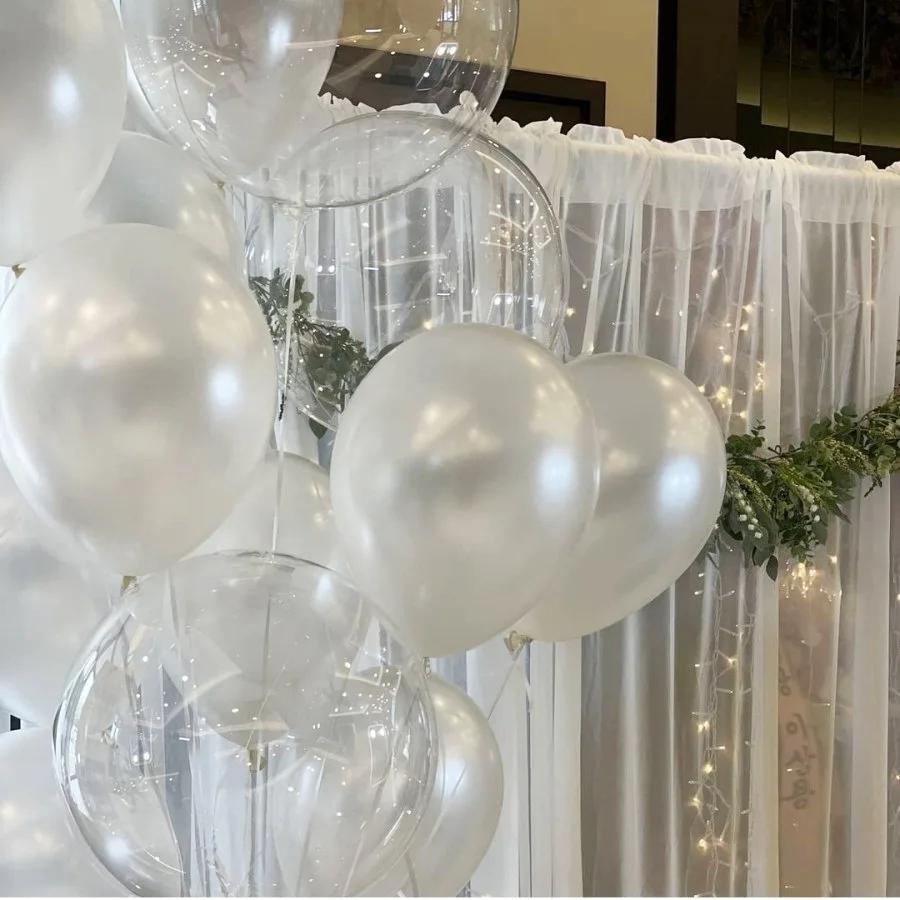10pcs 8/10/12/16/18/20/24/inch Transparent Bobo Balloon Clear Bubble Balloon For Wedding Birthday Party Decoration Helium Ballon
