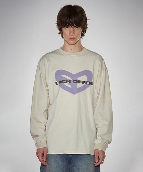 Ichidipeo Blur Heart Long Sleeve_Beige
