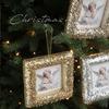Foam Frame Angel Christmas Tree Pendant Golden Silver Square Circular Frame Hanging Christmas Decoration