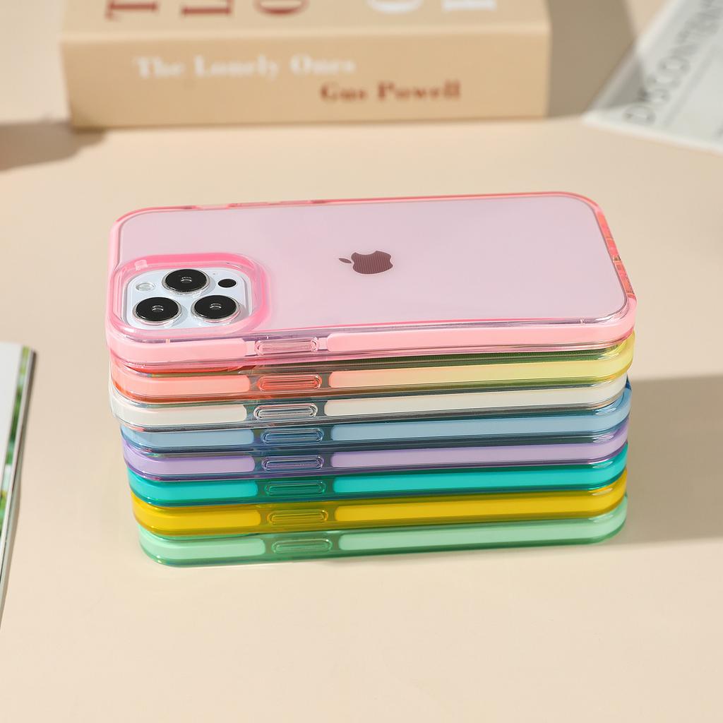 For Iphone 13 14 15 Pro Max Ins Transparent Case Four Sided Anti Fall Covers Protective TPU+TPE Soft Shell Anti Scratch Case
