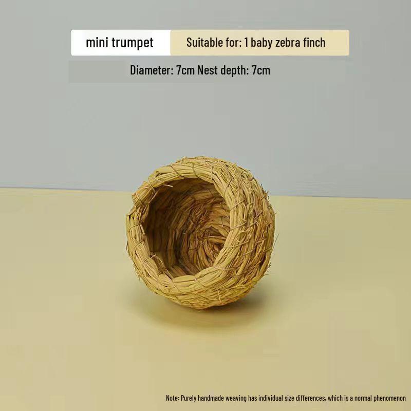 Straw Bird Nest for Budgerigars, Cockatiels, Quails, Pigeons, and Peonies - Hanging Breeding and Egg-Laying Supply