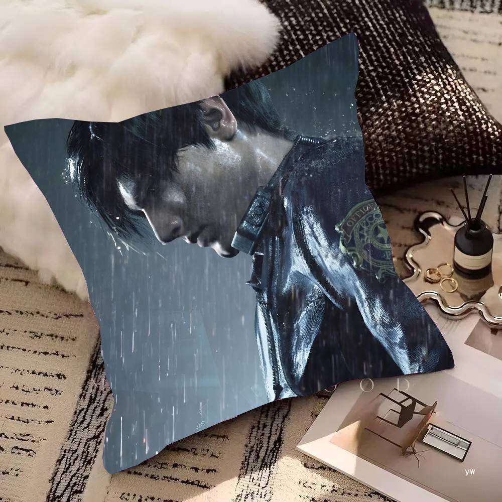Game R-Resident Leon Kennedy Evil Pillow Case Square Pillow Bedroom Sofa Leisure Comfort Cushion Car Living Room Home Decoration