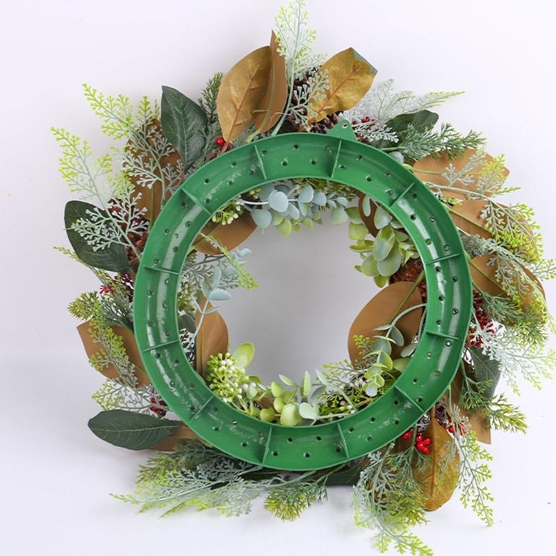 Artificial Wreath LED Light up Christmas Wreath with Pinecone for Front Door Window Yard Garden Christmas Decorations