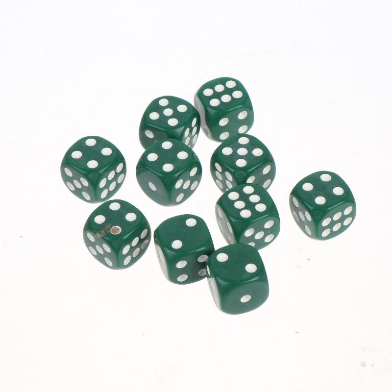 10Pcs Colorful Dice Acrylic Round Corner Cubes Dot Drinking Game Dice Accessories