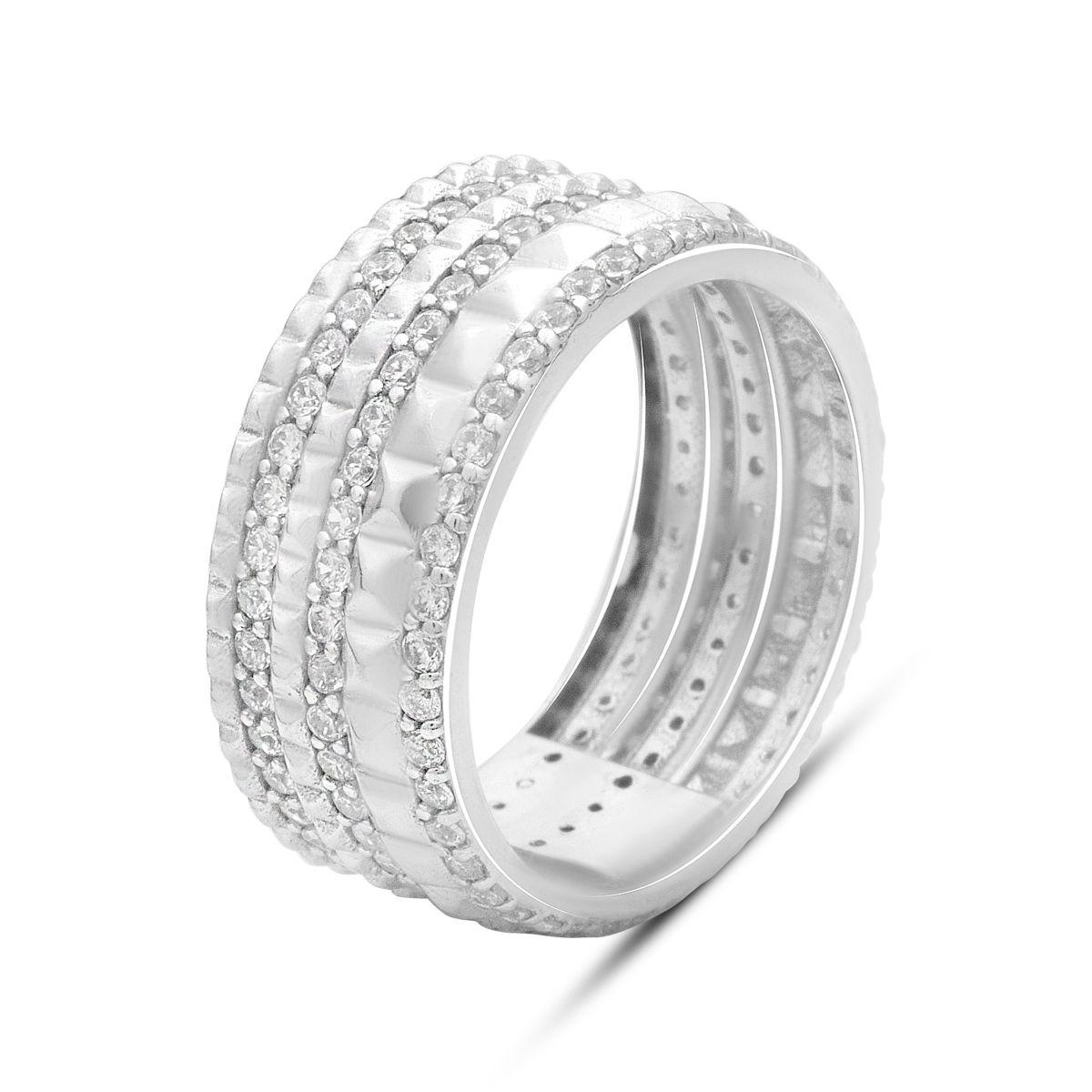 

Silver ring with cubic zirconia, item weight 3.29 g (2199021) 16.5 білий