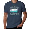Happy Camper Vintage Shasta Trailer Tshirt Breathable Gym Short Sleeve Tshirt