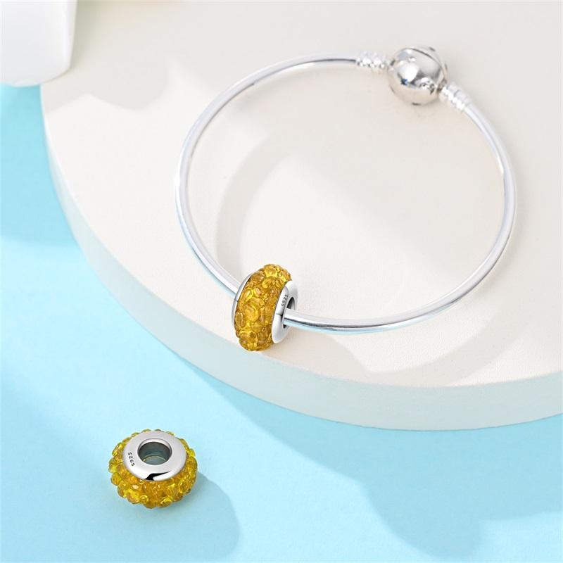 Classic Copper Yellow Blue Water Droplet Patterned Glass Charms Beads Fit Diy Bracelet Women Jewelry Gift