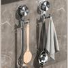Electroplated No-Drill Double Hook: Suction Cup Towel & Key Holder for Bathroom, Kitchen, or Behind Door Use
