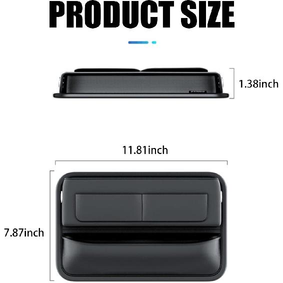 Pack-1 Car Gap Center Storage Box, Leather Car Seat Gap Filler Storage, Universal Car Seat Organizer, Car Accessories for Phones, Glasses, Keys,