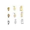10pcs Color Retention 14K Gold Pendant Leaf Pendant, Get Rich Small Gold Brick, Small Broken Silver Pendant Diy Handmade Beaded Accessories