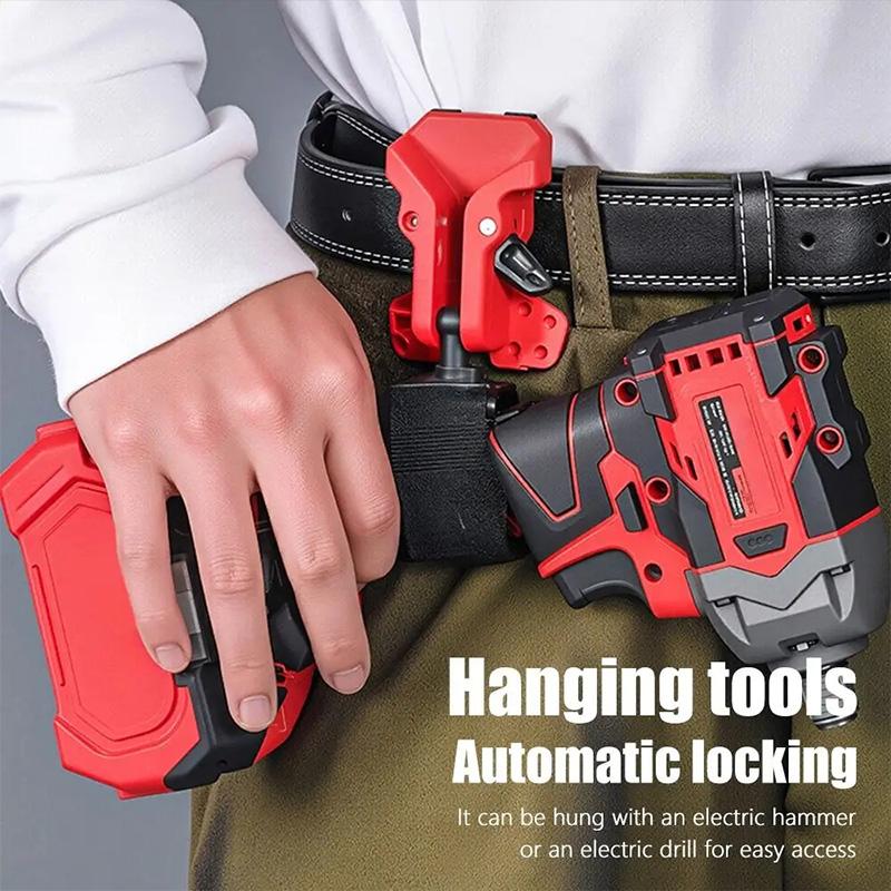 Porta-trapano autobloccante con clip da cintura a sgancio rapido, ad alta durezza, con gancio rapido, Organizer portatile per attrezzi