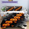 3pcs Halloween Pumpkins Duvet Cover Set, Cover For Bedroom Guest Room (1 Duvet Cover + 2 Pillowcase, Without Quilt),  yy250922156