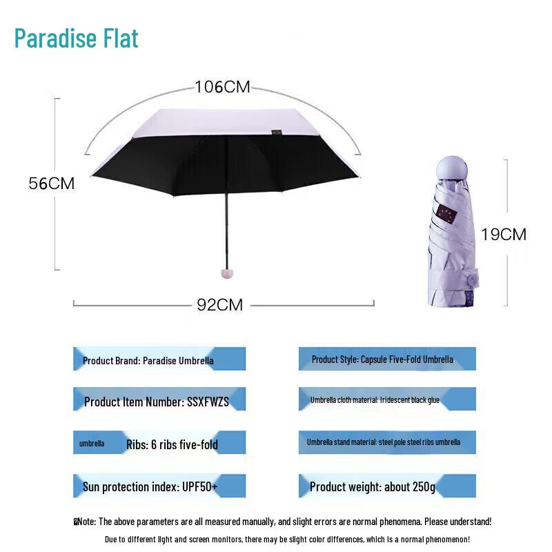 Heaven Anti-UV 5-Fold Capsule Umbrella