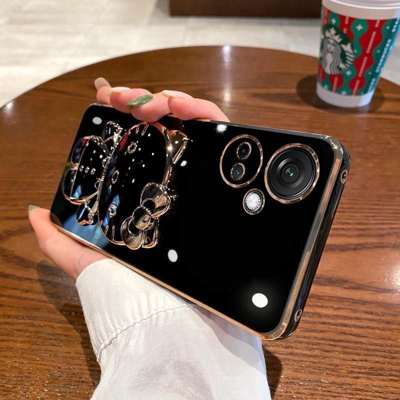 oppoK11X Mobile Phone Case Electroplated KT Cat Bracket Makeup Mirror K1Pro Silicone Soft Case Protective Case K11