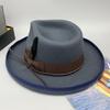 Elegant Feather Homburg Wool Styling Hat with Wide Brimmed Flat Hat Wide Brimmed Western Hat for Casual Wear