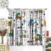 Dinosaur Construction Curtains For Boys,Cartoon Forest Architectural Site Dinosaur Excavator Tractor Truck Window Drapes Print