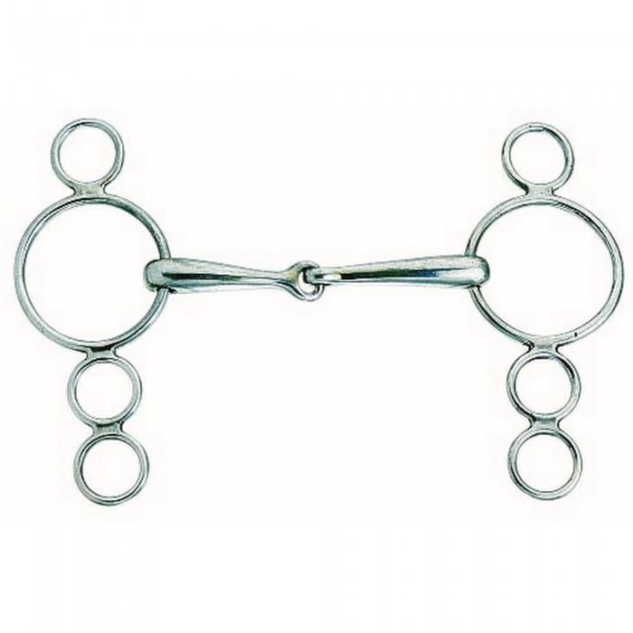 Korsteel Horses Stainless Steel Jointed 3 Ring Dutch Gag Bit