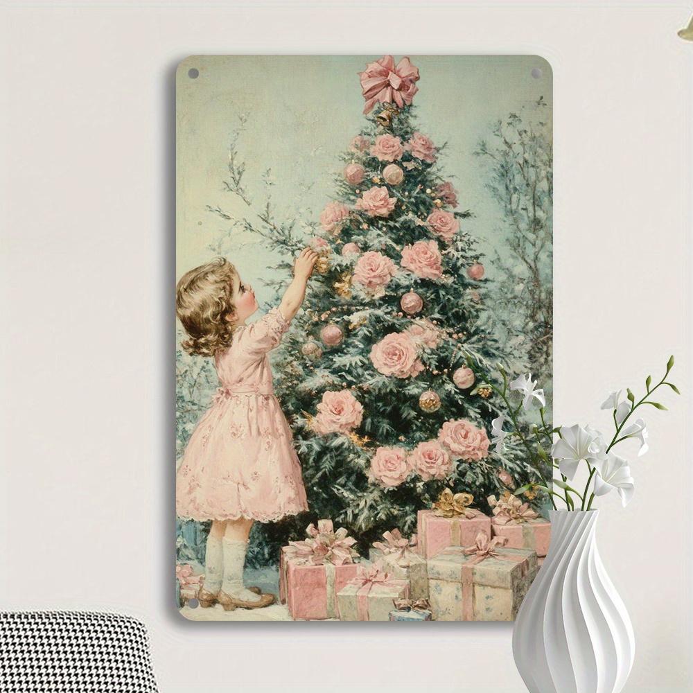 

Vintage Christmas Tin Sign 8x12 Inch Rustic Metal Wall Decor Reusable Craft for Home Bar Yard 20x30cm（7.8x11.8inch）