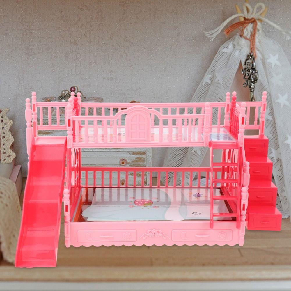 Bedroom Decoration Dollhouse Bunk Bed Pretend Play Dollhouse Furniture  Children Toy