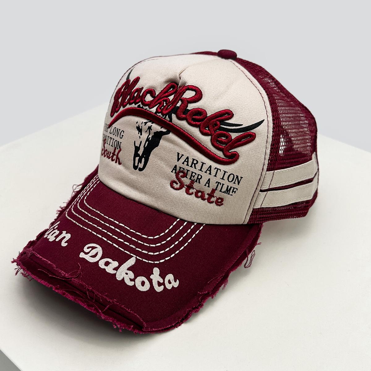 Neue Unisex Netz-Buchstaben-Stickerei Baseballkappen Sonnenschutz Amerikanischer Stil Atmungsaktiv Trucker-Kappe Vielseitig Persönliche Mode Straße 52-60cm gray