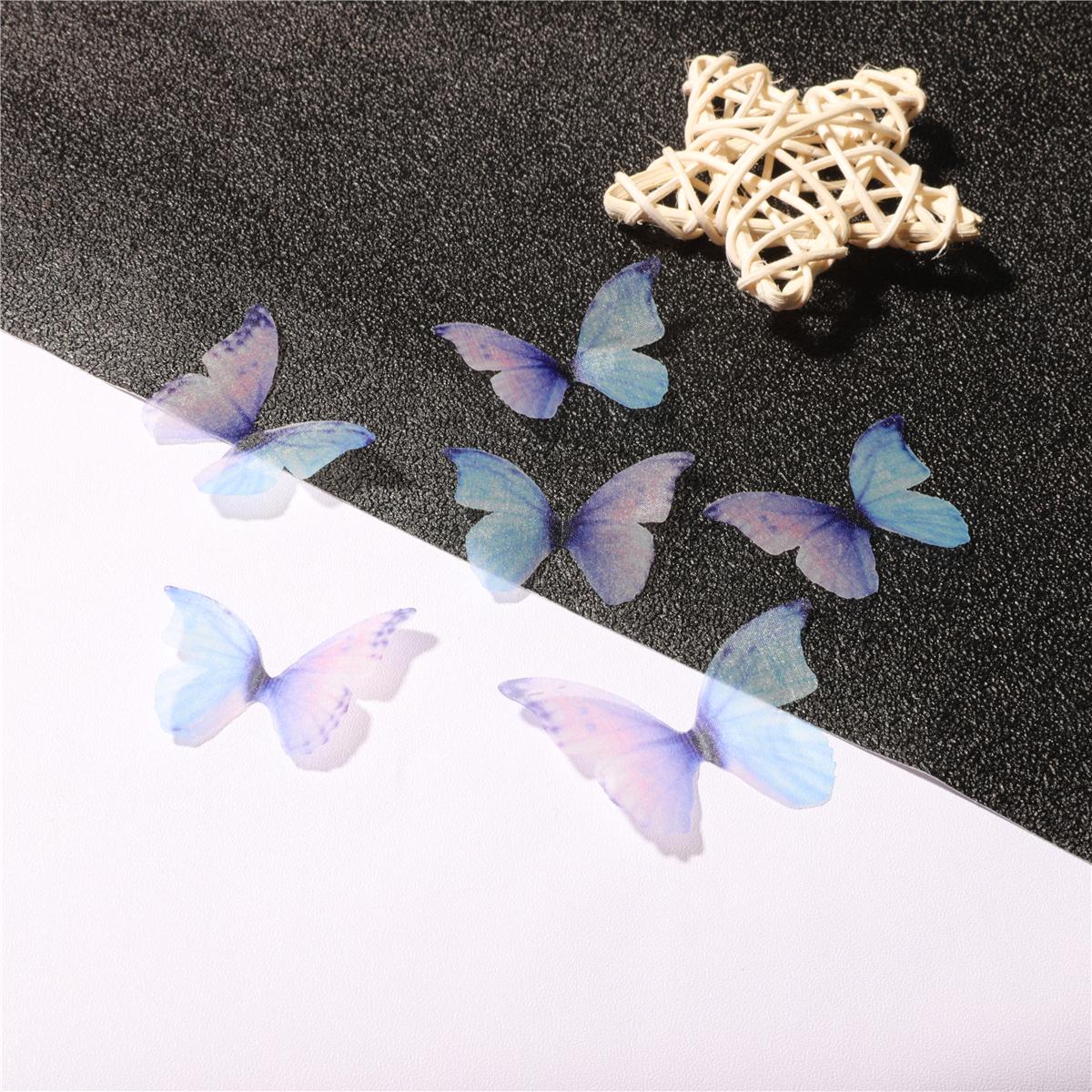 

10 шт. красочный тюль с крыльями бабочки, пленка, подвески, подвески, разъемы для изготовления ювелирных изделий своими руками, серьги 4x3mm синий/фиолетовый