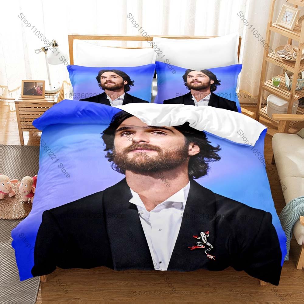 Jacob Elordi Duvet Cover + 2 Pillowcases Celebrity Actor Print Soft Bedding Set Bedroom Decor for Fans