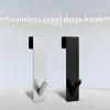 Stainless Steel Hook Double Hook Free Punching Kitchen Bathroom Cabinet Door Without Trace Hook Towel Storage Punch-free Hanger