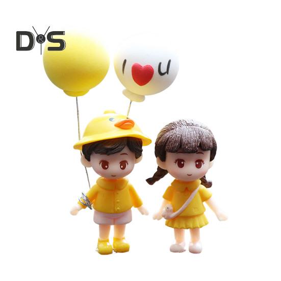 Auto-Ornamente, niedliche Cartoon-Paar-Actionfiguren, Ballon-Ornamente, Auto-Innenausstattung, Armaturenbrett-Dekoration für Auto, Home Office