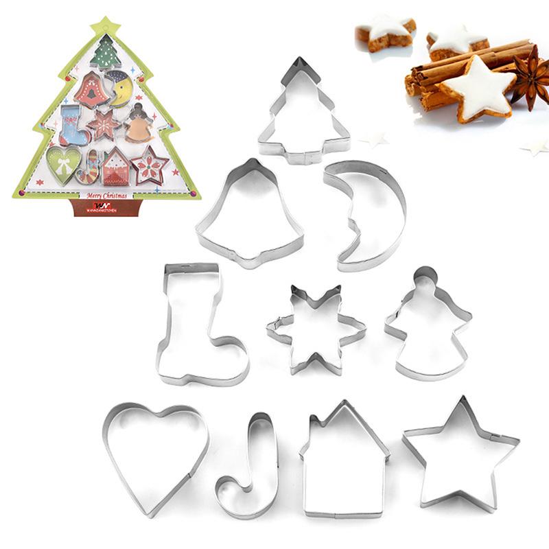 1Set Christmas Cake Molds Christmas Tree Cookie Molds Gingerbread Christmas Tree Decorating Tools Gifts DIY Baking Cookie Molds