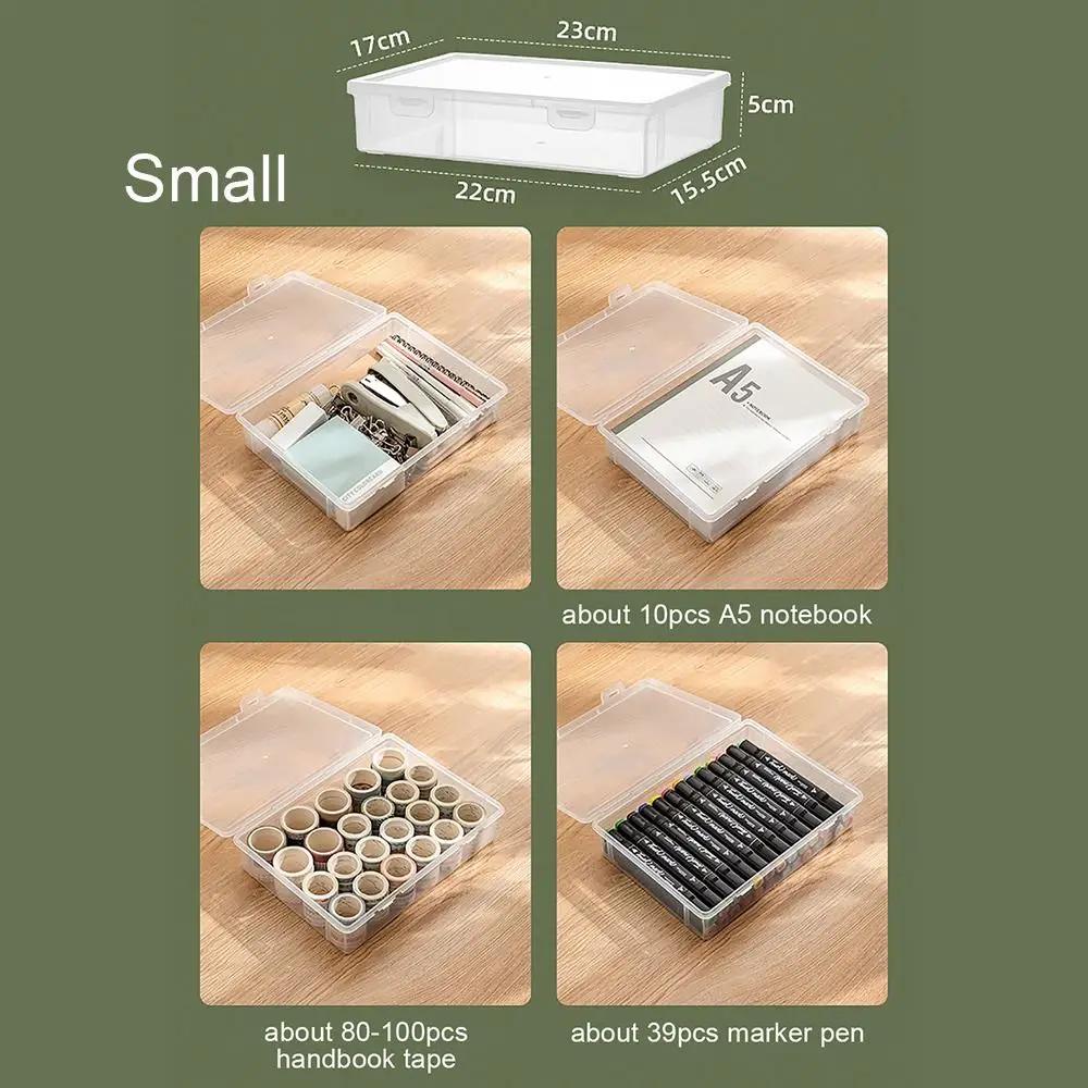 Portable A4 A5 File Organizer Multifunctional Transparent Document Storage Container Dustproof File Box Home Office Supplies