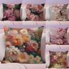 Oil Painting Luxury Cushion Cover Natural Linen Pillow Case DoubleSided Print Decorative Sofa Pillowcase Home Decor Gift