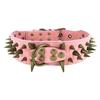Spiked Studded Dog Collar with Large Sharp Spikes 2 Inch Wide Protect Dog's Neck from Bites Fit Pitbull Doberman German Shepherd