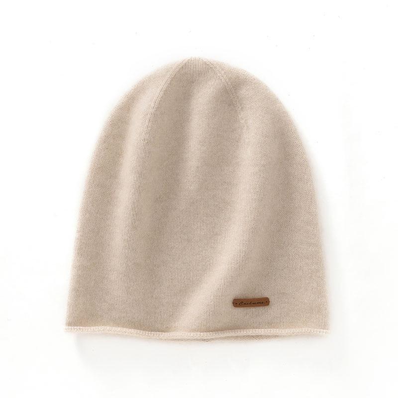 Women's 100% Pure Cashmere Knitted Bucket Hat - Autumn/Winter Warm, Face-Slimming, Thickened Style