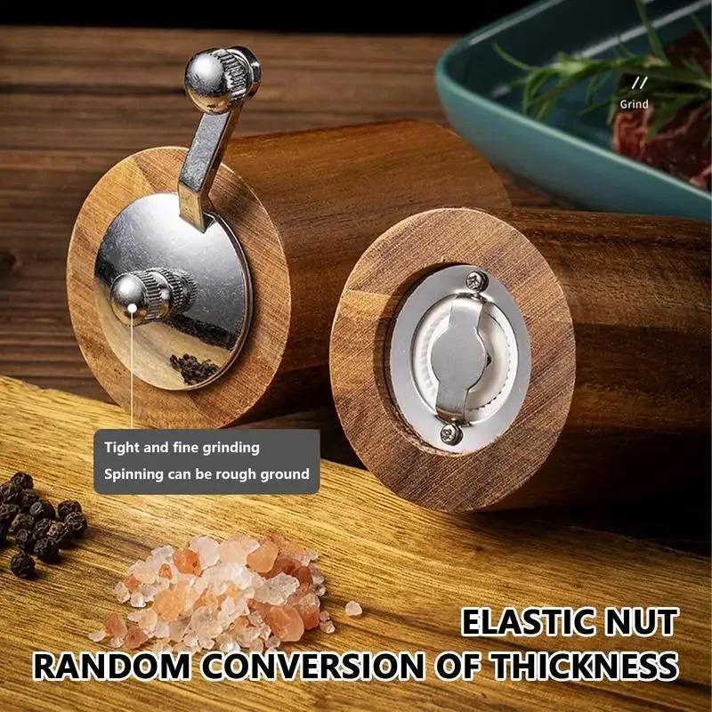 Hand Cranked Pepper Grinder Kitchen Hand Cranked Solid Wood Sichuan Pepper Black Household Sea Salt Pepper Powder Grinder
