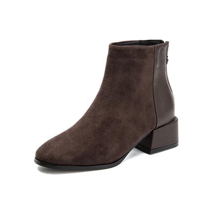 Fashionable Suede Women's Boots Winter New Women's Boots Versatile Chelsea Boots With Thick Heels Plush Short Boots