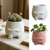 Mini Maceta Linda Maceta de Escritorio Impresa en 3D Cara Sonriente Curativa Creativa Maceta para Plantas Verdes para Oficina en Casa