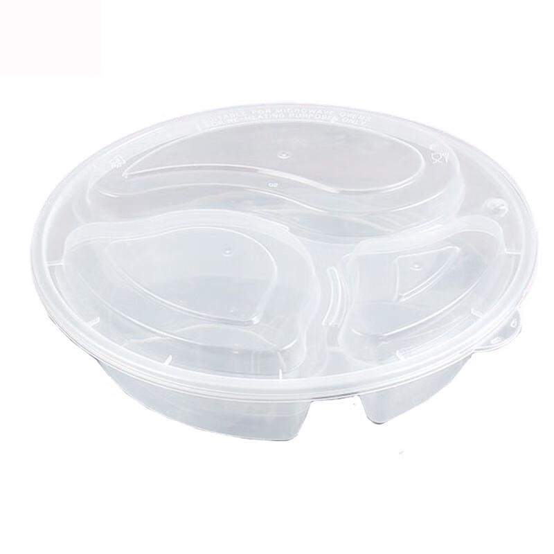 American-Style 3-Compartment Transparent Takeaway Containers